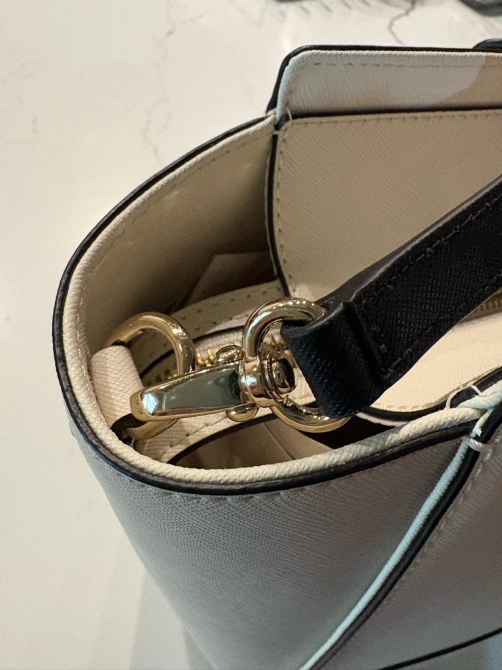 Kate Spade White, Beige & Black Tote Crossbody Bag - Picture 7 of 14